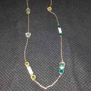 Blue green and gold necklace